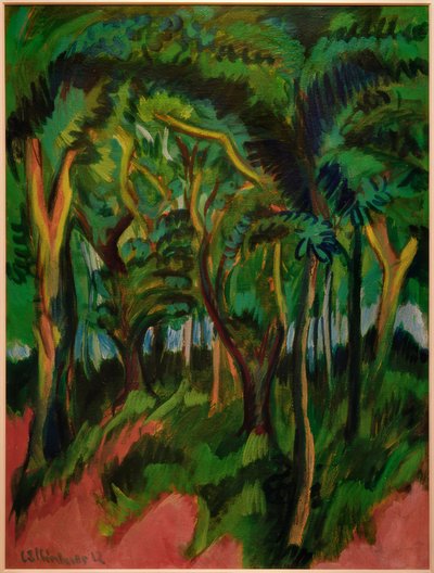 Coração da floresta com primeiro plano rosa de Ernst Ludwig Kirchner