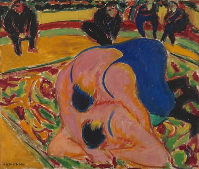 Lutadores em um circo de Ernst Ludwig Kirchner
