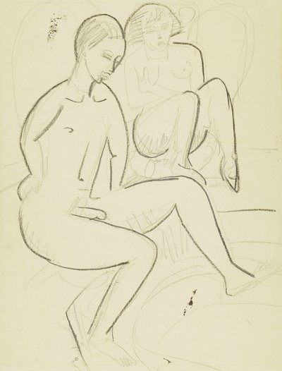 Jovem casal no banheiro de Ernst Ludwig Kirchner