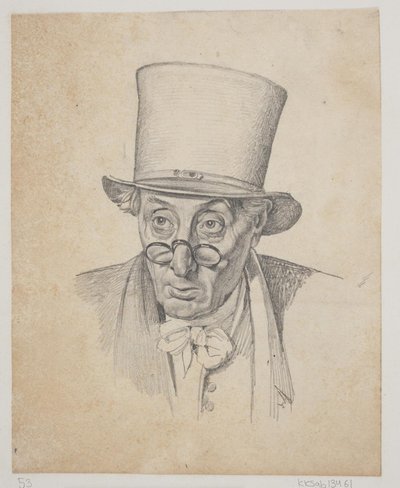 Estudo para a cabeça do escritor de cartas com óculos de Ernst Meyer