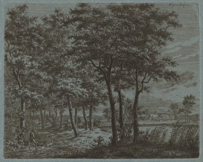 Paisagem com um camponês carregando lenha, c. 1800. de Ernst Willem Jan Bagelaar