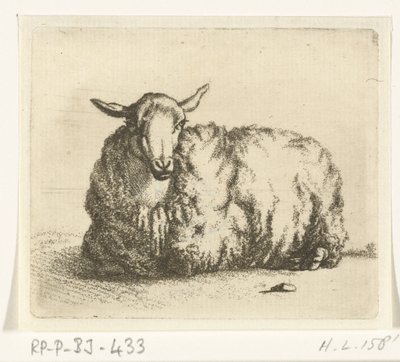 Ovelhas deitadas de frente de Ernst Willem Jan Bagelaar
