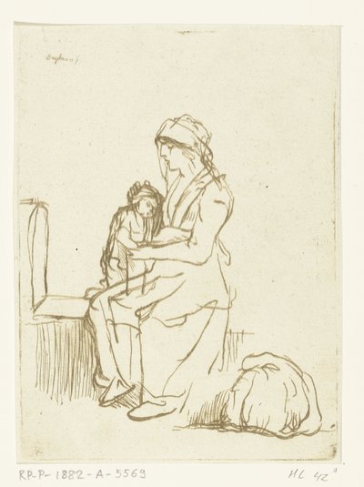 Mãe com criança no colo de Ernst Willem Jan Bagelaar