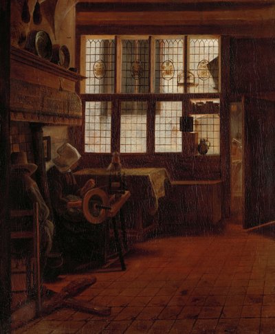 Interior com a Mulher na Roda Giratória de Esaias Boursse