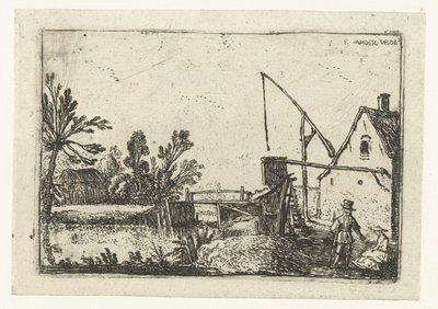 Fazenda por um canal Pequenas paisagens (título da série) de Esaias van de Velde