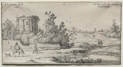 Paisagens: Paisagem com ruínas de um templo romano de Esaias van de Velde