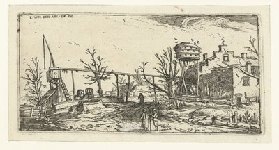 Paisagem com uma cervejaria Paisagens (título da série) de Esaias van de Velde