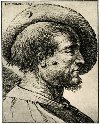 Estudo da cabeça masculina de Esaias van de Velde