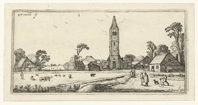 Caminhantes numa estrada perto de Spaarnwoude
Paisagens (título da série) de Esaias van de Velde
