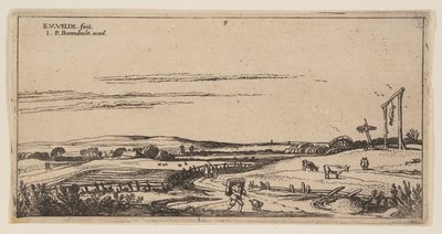 Paisagem com forca (perto de Haarlem), de Paisagens de Esaias van den Velde I