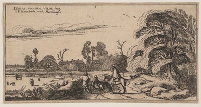Caminho à direita de um campo, de Paisagens de Esaias van den Velde I
