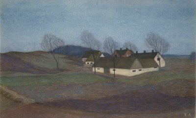 Uma quinta da Zelândia (pastel) de Ester Almqvist