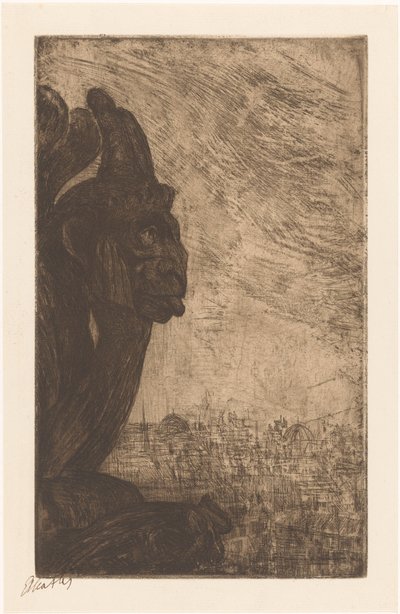 Chimère van de Notre-Dame (título original sobre o objecto) de Etha Fles (signed by artist)