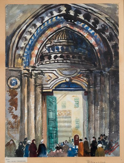 Damascus Khan, c.1919-21 (aquarela sobre papel) de Ethel Brilliana Tweedie