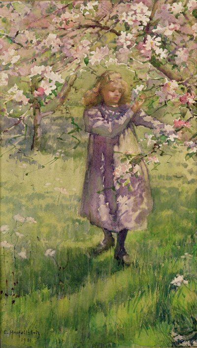 Escolhendo Apple Blossom, 1901 de Ethel Horsfall Ertz