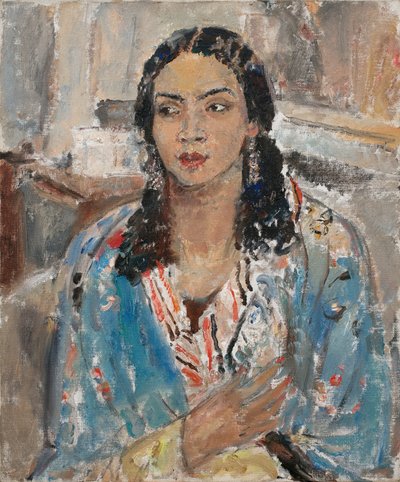 O casaco azul (óleo sobre tela) de Ethel Walker