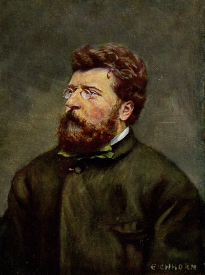 Música. O compositor francês Georges Bizet. Ilustração de Georges Bizet, Áustria, c.1900 (postal) de Etienne (after) Carjat