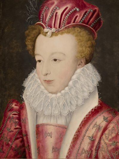 Retrato de Margarida de França, rainha de Navarra, depois de 1572 (óleo sobre madeira) de Etienne (after) Dumonstier
