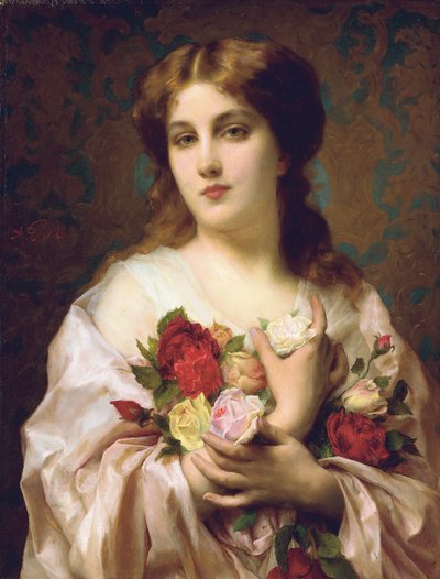 Retrato de uma menina de Etienne Adolphe Piot