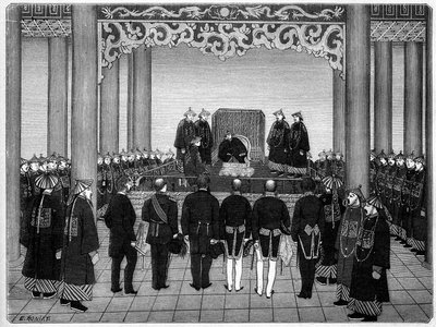 Recepção de um corpo diplomático estrangeiro pelo Imperador da China, 29 de junho de Etienne Antoine Eugene Ronjat