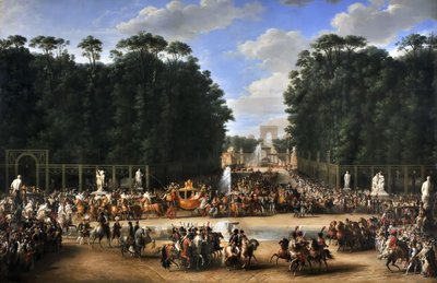 A procissão do casamento de Napoleão I e Marie-Louise atravessando o Jardin des Tuileries em 2 de abril de Etienne Barthelemy Garnier