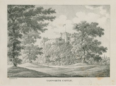 Castelo de Tamworth: zincógrafo, nd [1796-1865] de Etienne Bruno Hamel