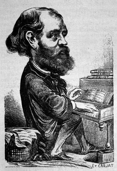 Charles Gounod (1818 - 1893), compositor francês, Caricatura de Etienne Carjat. de Etienne Carjat