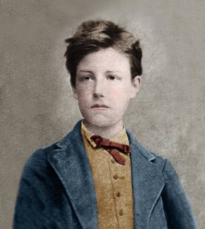 Retrato de Arthur Rimbaud (1859 - 1891), com base na foto de Carjat. de Etienne Carjat