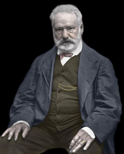 Retrato de Victor Hugo (1802-1885), escritor e poeta francês, Colorização numa fotografia de Etienne Carjat (1828-1906) - Victor Hugo (1802-1885). Escritor e poeta inglês. ca. 1870. Fotografia colorida. de Etienne Carjat