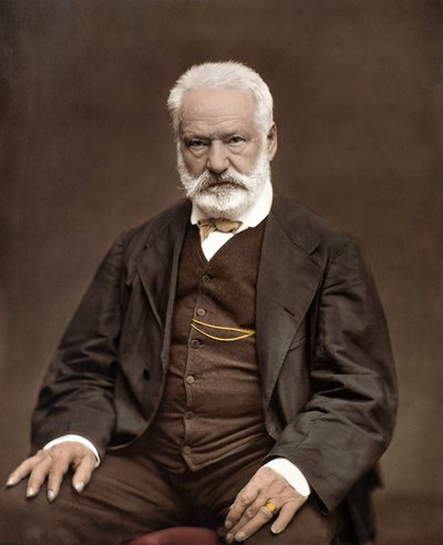 Retrato de Victor Hugo (1802-1885), escritor e poeta francês, Colorização numa fotografia de Etienne Carjat (1828-1906) - Victor Hugo (1802-1885). Escritor e poeta inglês. ca. 1870. Fotografia colorida. de Etienne Carjat