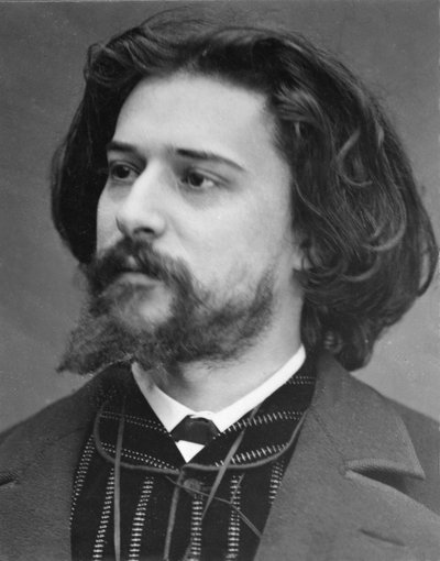 Retrato do escritor Alphonse Daudet (jovem) pelo fotógrafo Etienne Carjat. Impressão original, fundo do atelier fotográfico Roth  Cie. de Etienne Carjat