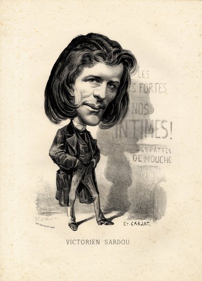 Folha voadora - Ilustração de Etienne Carjat (1826-1906): Litteratura - Sardinha vitoriana (1831-1908) de Etienne Carjat