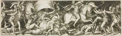 Batalha de cavaleiros e soldados de infantaria de Etienne Delaune