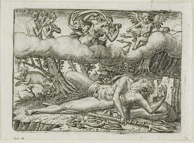 A morte de Adónis de Etienne Delaune