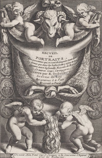 Frontispício da Coleção de Retratos, 1714-41. de Etienne Desrochers