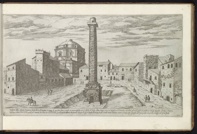 Fórum de Trajano com a Coluna de Trajano em Roma Edifícios antigos (título da série) I vestigi dell
