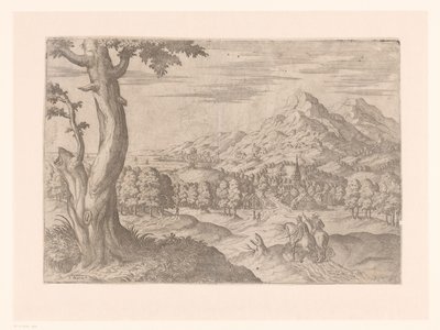 Paisagem com dois cavaleiros de Etienne Duperac