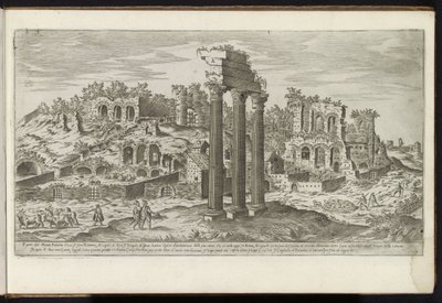 Palatijn te Rome Bouwwerken uit de oudheid (título da série) Os vestígios da Roma Antiga coletados e fotografados em perspectiva por Stefano Du Perac Parisino (título da série no objeto) de Etienne Duperac
