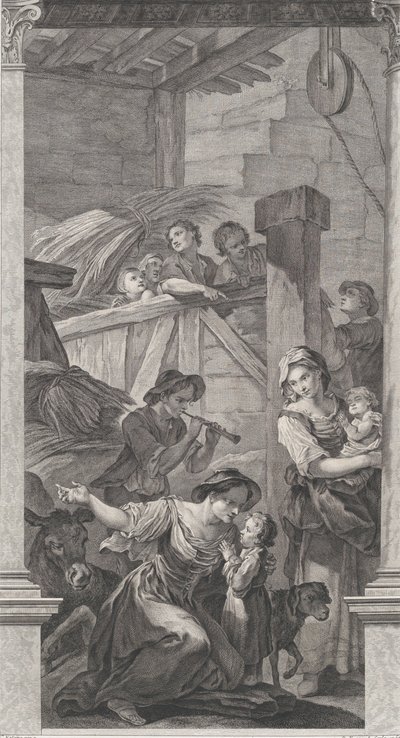 A Capela dos Enjeitados em Paris: A Adoração dos Pastores, 1752. de Etienne Fessard