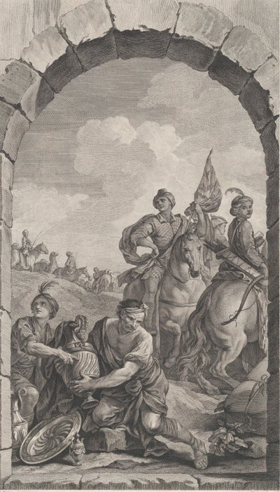 A Capela dos Foundlings em Paris: The Suite of the Magi: Cavaliers, 1756. de Etienne Fessard