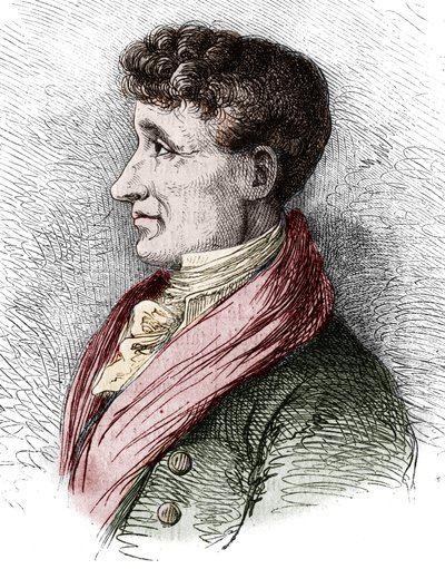 Retrato de Joseph Joubert (1754-1824), escritor francês. Gravura de Bocour em "Le Magasin pitoresco" (Le Magasin pitoresco) de Etienne Gabriel Bocourt