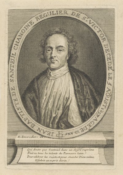 Retrato do poeta Jean-Baptiste de Santeul 1630-1697, um 1700. de Etienne Jehandier Desrochers