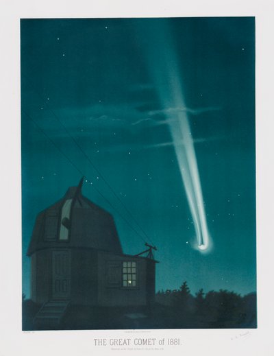 O Grande Cometa de 1881, observado na noite de 25 para 26 de junho, às 1h30, pub. 1881. de Étienne Léopold Trouvelot
