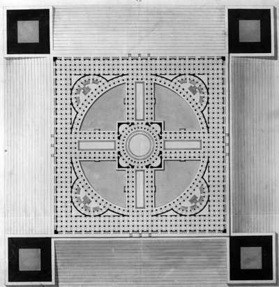 Mapa do Palácio Municipal - E.L. Boullée. de Etienne Louis Boullee