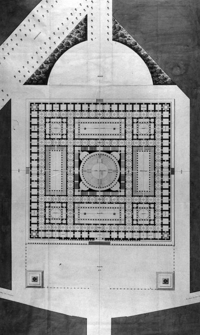Mapa da biblioteca pública - E.L. Boullée. de Etienne Louis Boullee