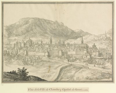 A cidade de Chambery  Capital da Saboia: Veüe de la Ville de Chambéry Capital da Saboia, em 1618 de Etienne Martellange
