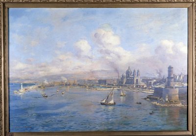 A bacia de Joliette e os novos portos em Marselha Pintura de Etienne Martin (1856-1945). Academia de Marselha de Etienne Philippe Martin