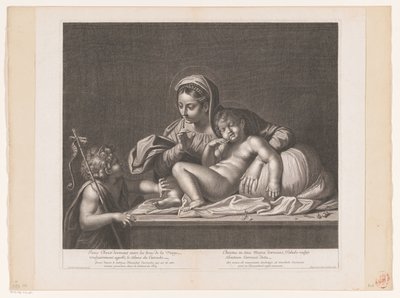 Maria com Cristo adormecido exorta João Baptista ao silêncio
Jesus Cristo adormecido (...)/ Christus in sinu Mariae dormiens (...) (título sobre o objecto) de Etienne Picart