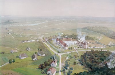 A reconquista do Chateau de Mondement pelo exército francês em 9 de setembro de 1914, durante a primeira batalha do Marne, 1915 de Etienne Prosper Berne-Bellecour