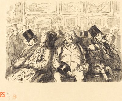 Exposition des Beaux-Arts - Dans le salon carre - Un Instant de repos de Etienne after Honoré Daumier